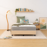 Bedroom with a Osteo Support mattress, pillows, bed base and decor