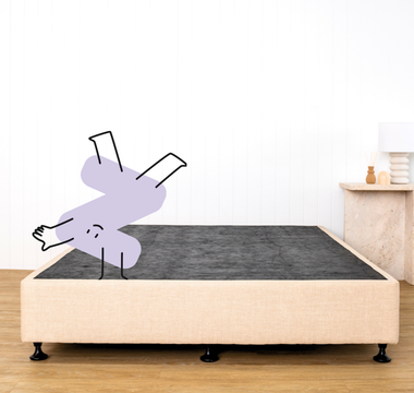 Naptime Bed Base — linen-wrapped slat base with FSC-certified timber for Australian bedrooms