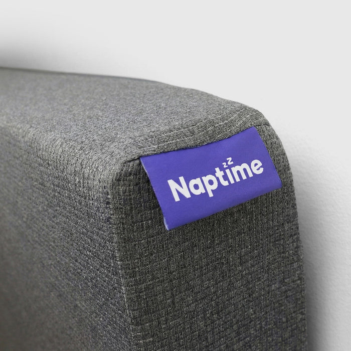 Naptime headboard with a purple 'Naptime' label on a white background