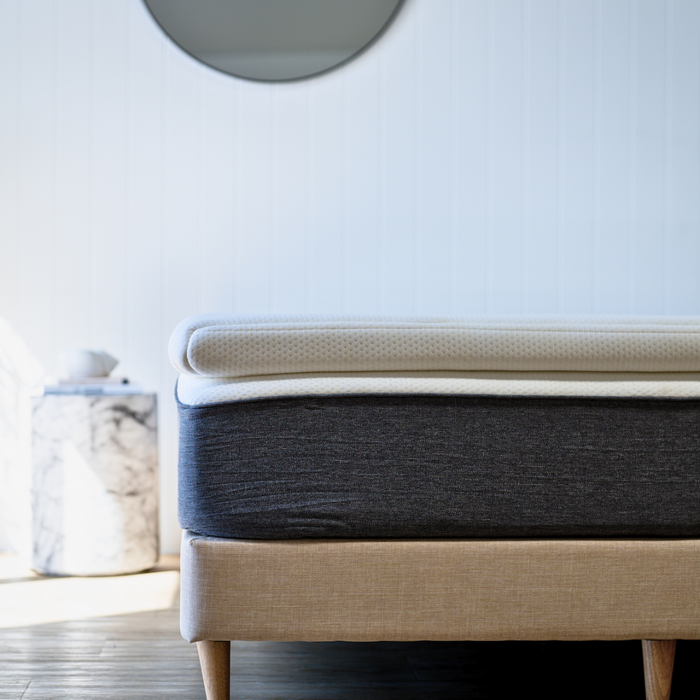 topper on a mattress with bed base 