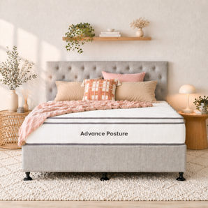 Bed with 'Advance Posture' mattress in a bedroom setting