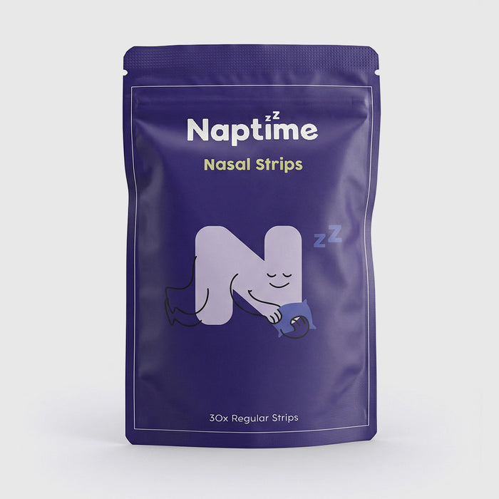 Naptime nasal strips packaging on a white background