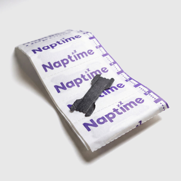 Naptime nasal strip packaging with nasal strip on packaging