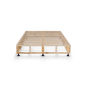 Timber bed base on a white background 