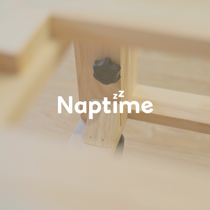 Bed base close up with Naptime logo