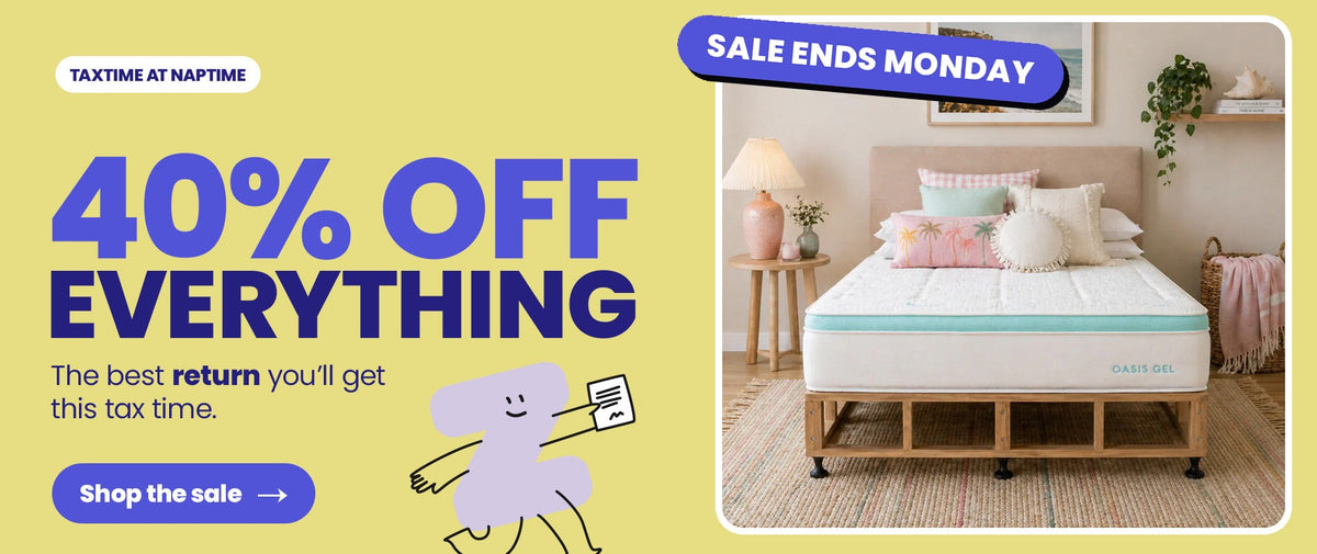 Tax Time at Naptime: 40% off everything. Sale ends Monday.